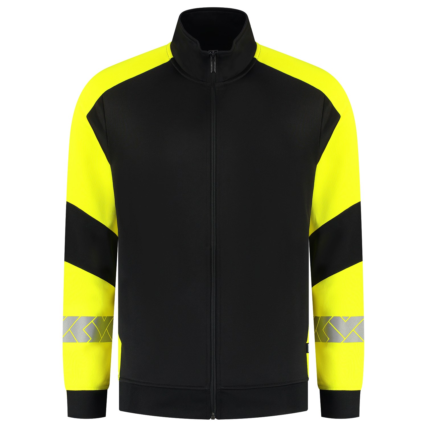 TRICORP Sweatjacke Reflective Redefined in Black-Fluoryellow – Vorderansicht