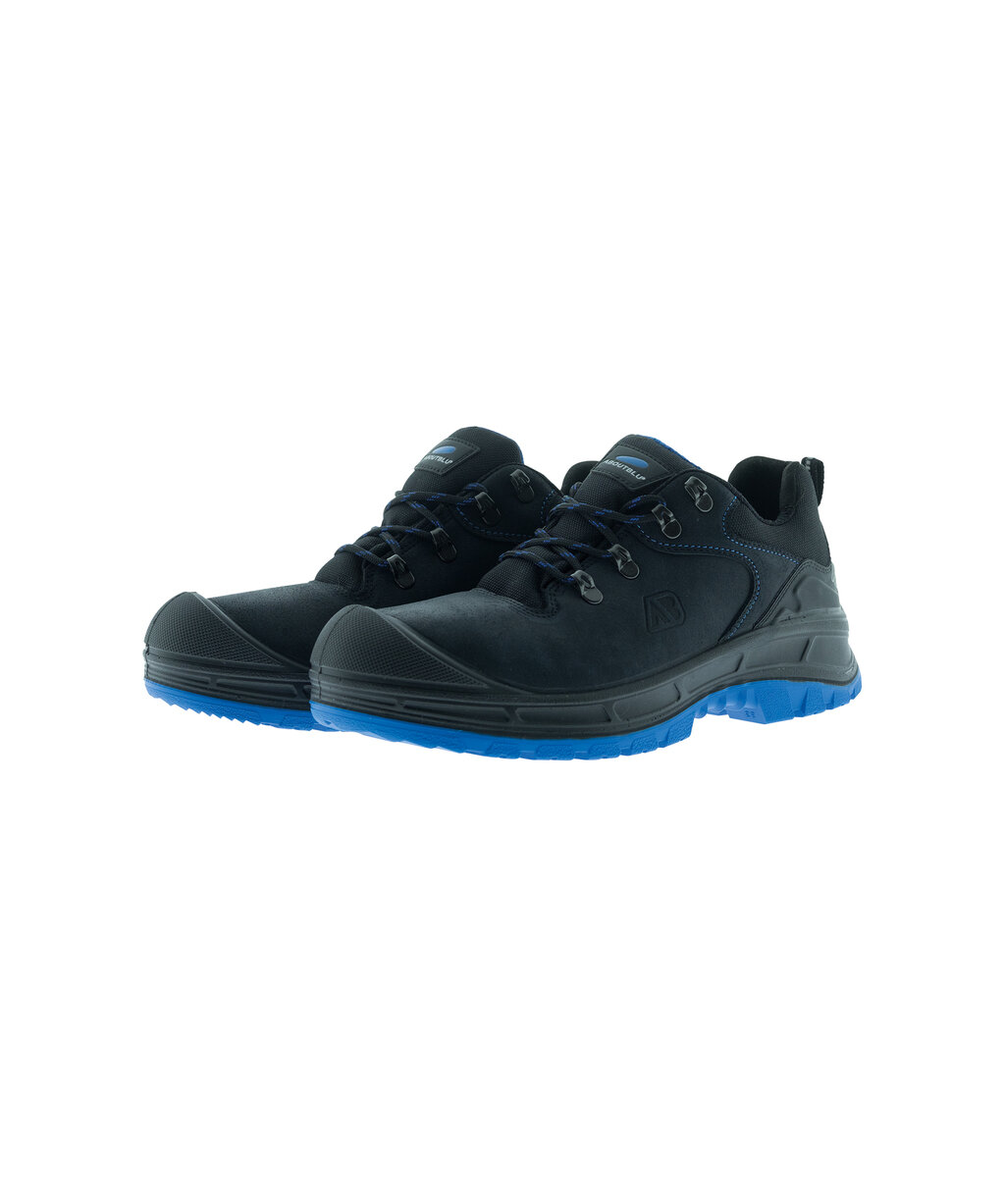 ABOUTBLU Oikos Low S3 in Schwarz/Blau – Vorderansicht