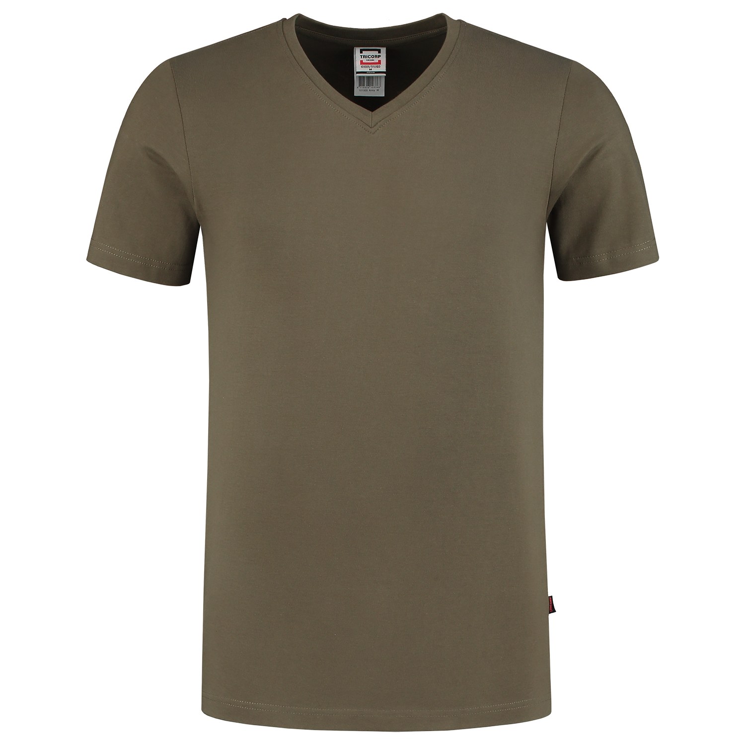 TRICORP T-Shirt V-Ausschnitt Fitted in Army – Vorderansicht