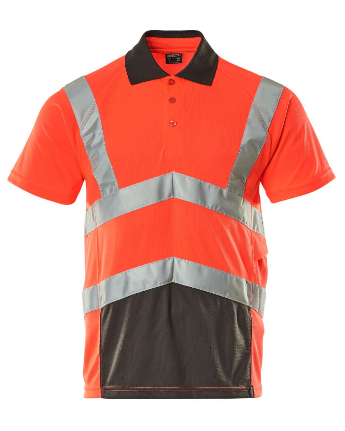 MASCOT Anadia Polo-Shirt in Hi-Vis Rot/Dunkelanthrazit – Vorderansicht
