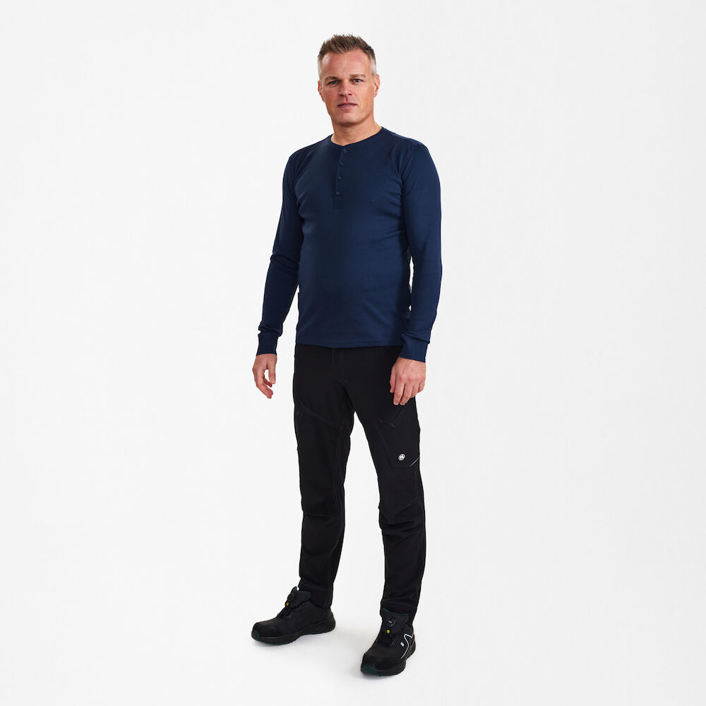 ENGEL Extend 9257-565 Grandad langarm-Shirt in Blue Ink – Modellansicht
