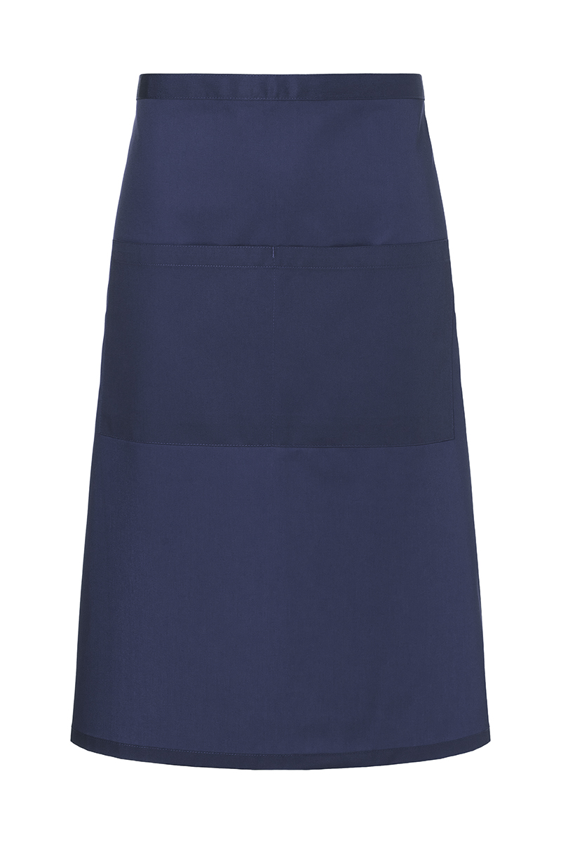 Karlowsky XXL-Bistroschürze Basic in Übergröße mit Tasche in Marine – Vorderansicht