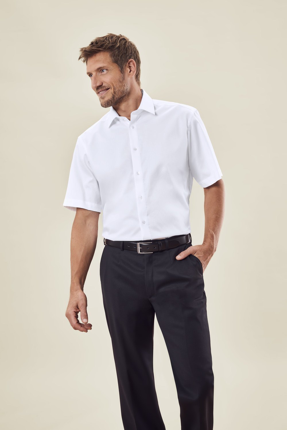 Greiff Herren-Hemd 1/2 CF Premium in Weiß – Modellansicht