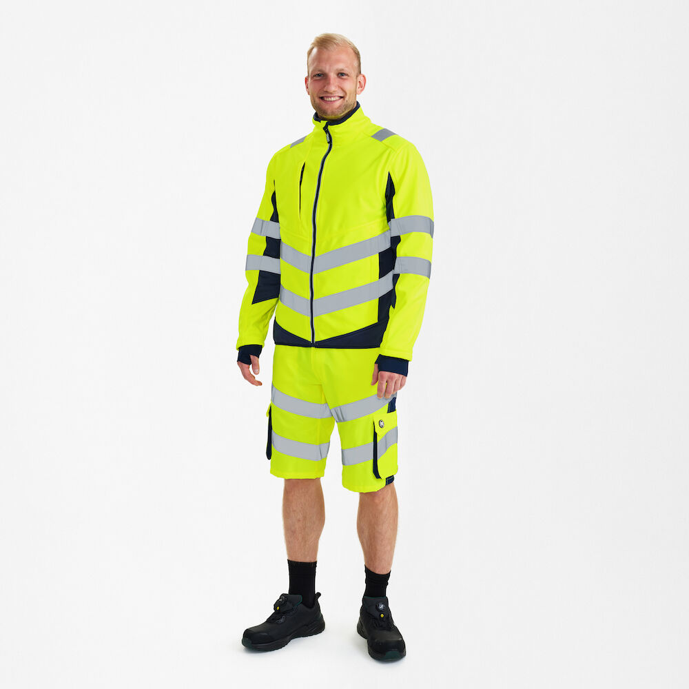 ENGEL Safety 1158-237 Softshelljacke in Gelb/Blue Ink – Modellansicht