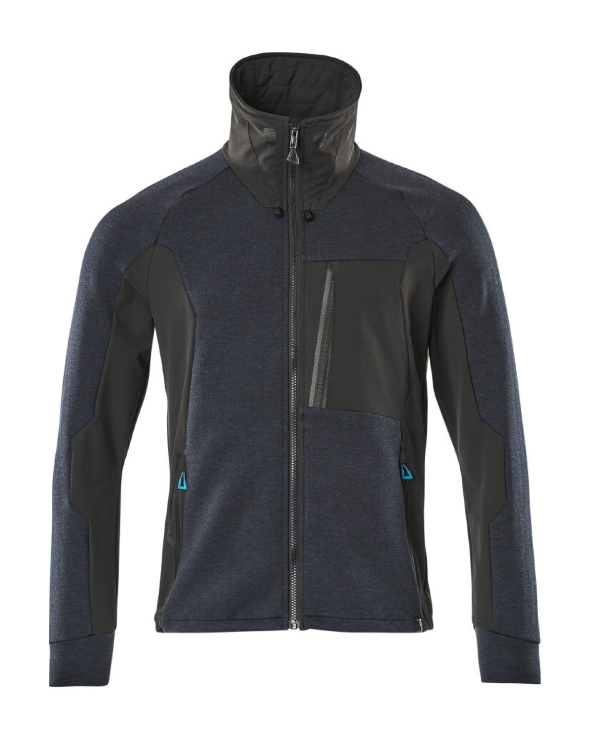 MASCOT Advanced Sweatshirt mit Reißverschluss in Schwarzblau/Schwarz – Vorderansicht