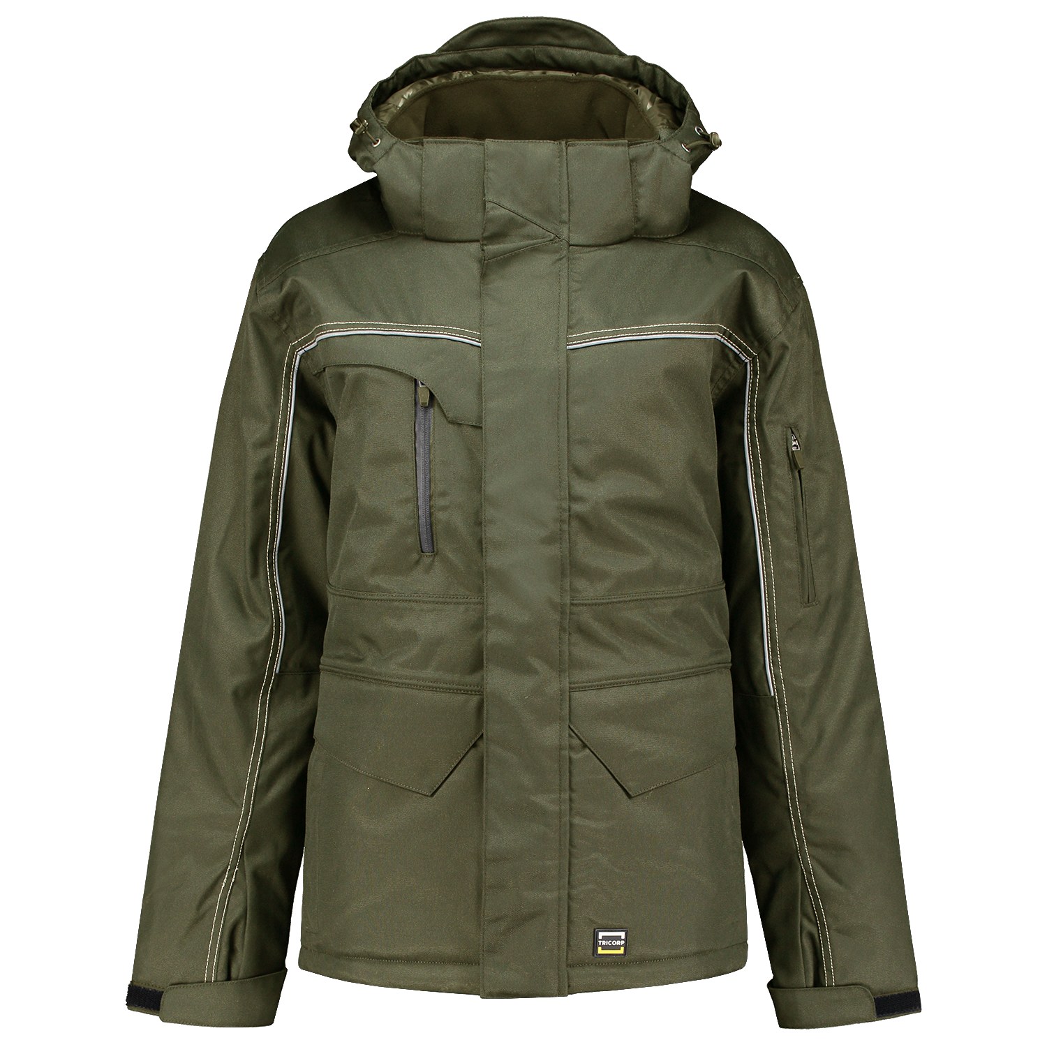 TRICORP Midi Parka Canvas in Army – Vorderansicht