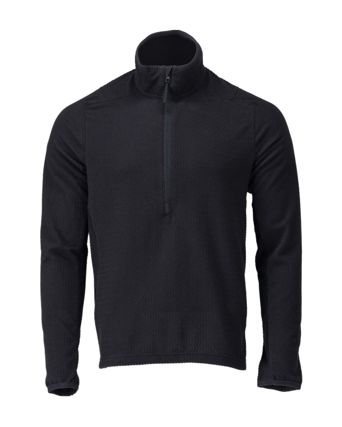 MASCOT Customized Microfleece Pullover mit kurzem Reißverschluss in Schwarzblau – Vorderansicht