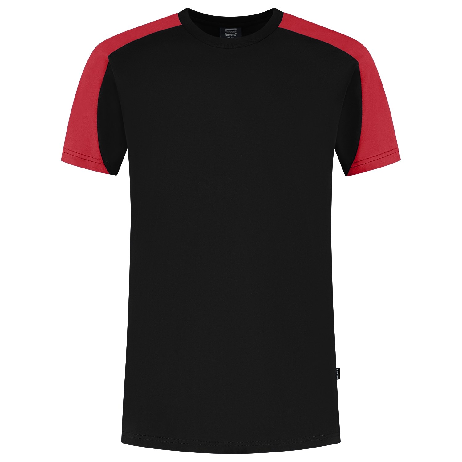 TRICORP T-Shirt Bicolor Redefined in Black-Brightred – Vorderansicht