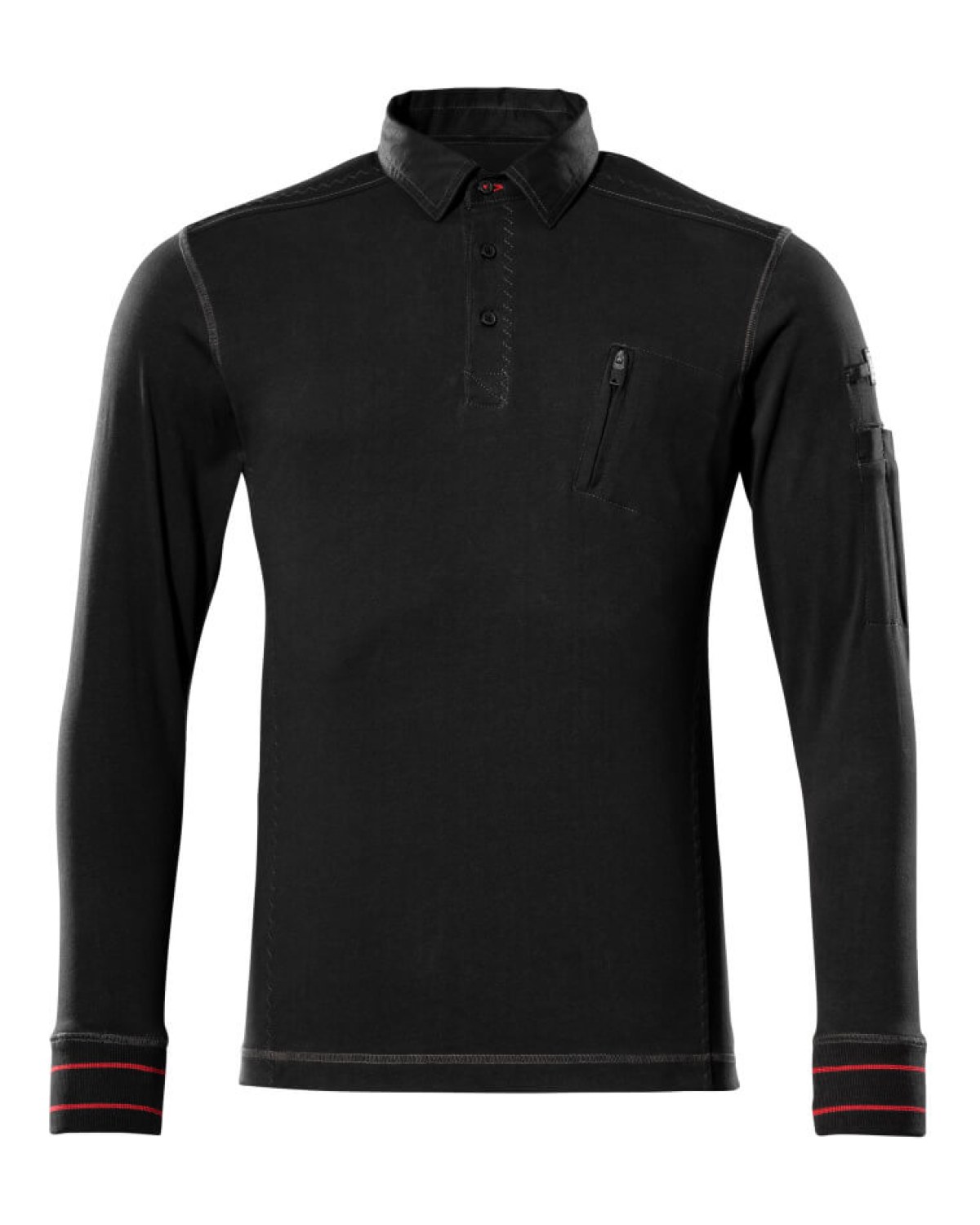 MASCOT Ios Polo-Sweatshirt in Schwarz – Vorderansicht