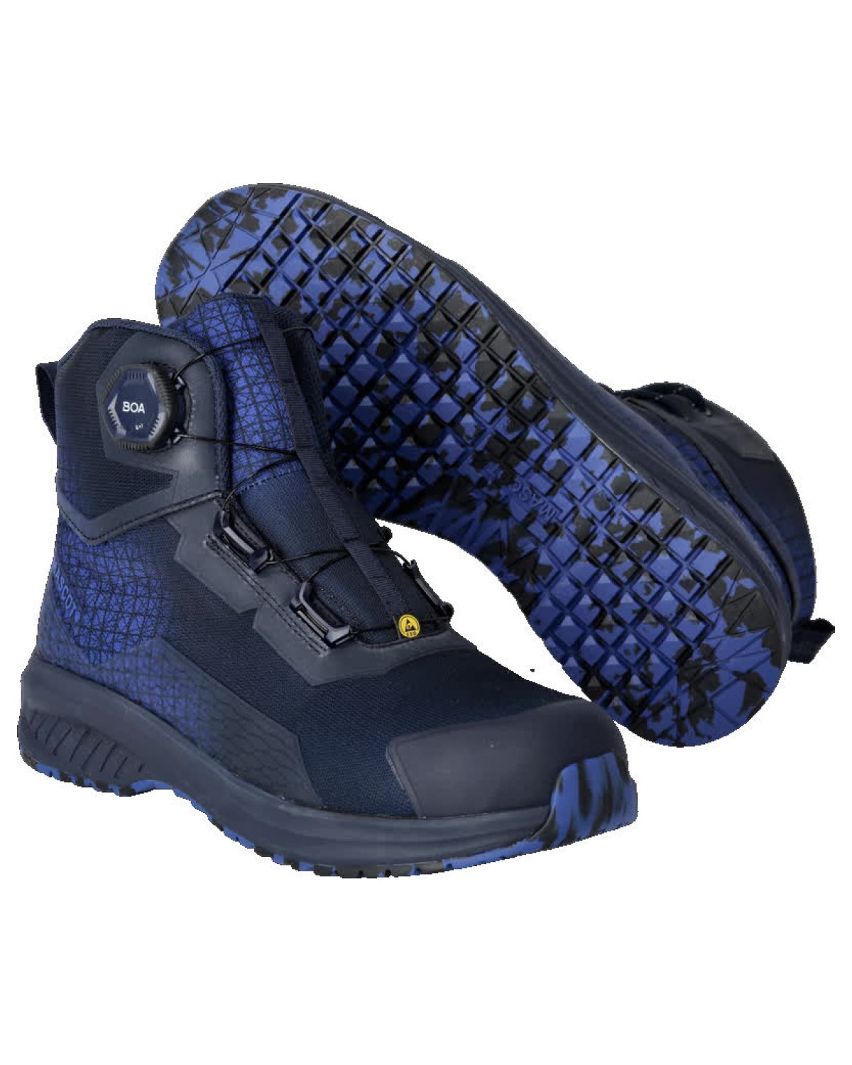 MASCOT Accelerate Sicherheitsstiefel in Schwarzblau/Azurblau – Vorderansicht