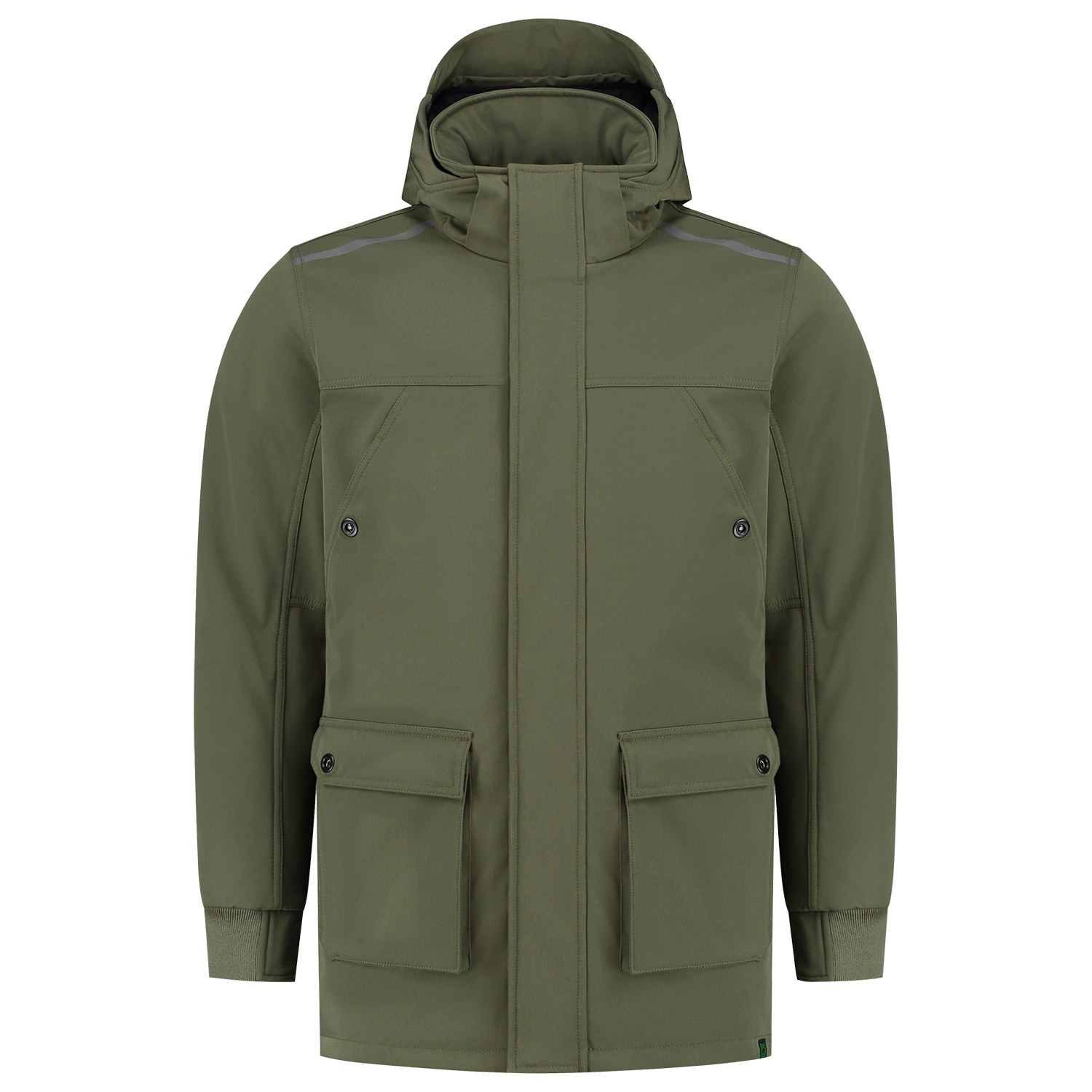 TRICORP Winter Softshell Parka Rewear in Army – Vorderansicht