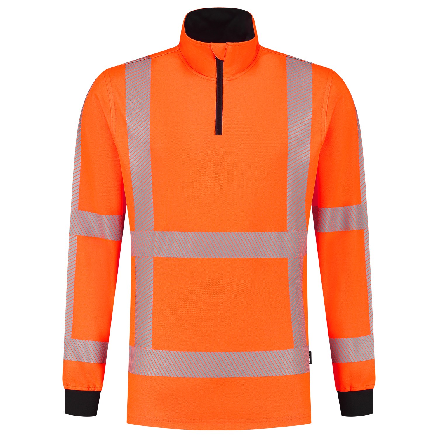 TRICORP Sweatshirt 1/4-Reißverschluss Revisible in Fluororange – Vorderansicht