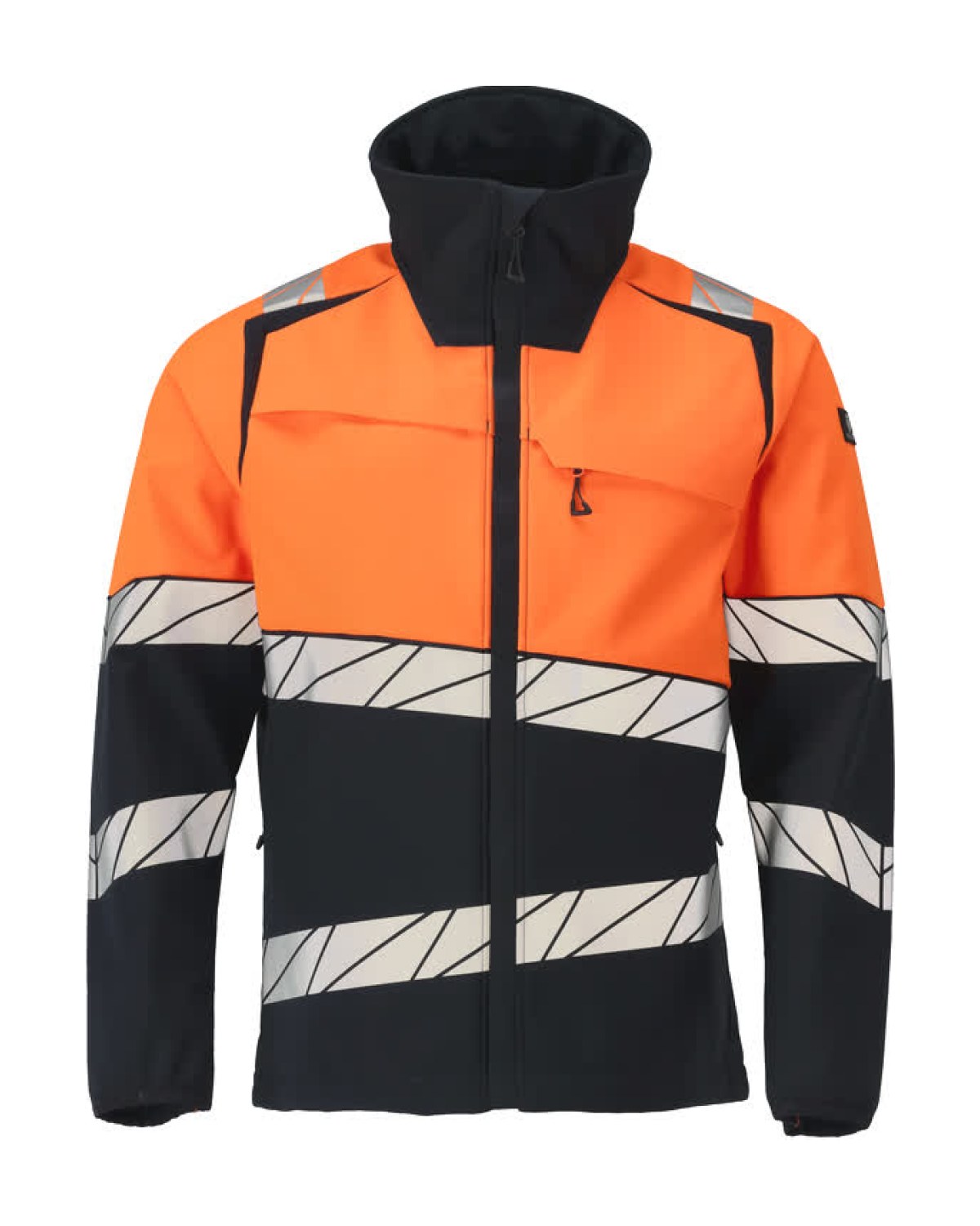 MASCOT Accelerate Safe Softshelljacke in Schwarzblau/Hi-Vis Orange – Vorderansicht