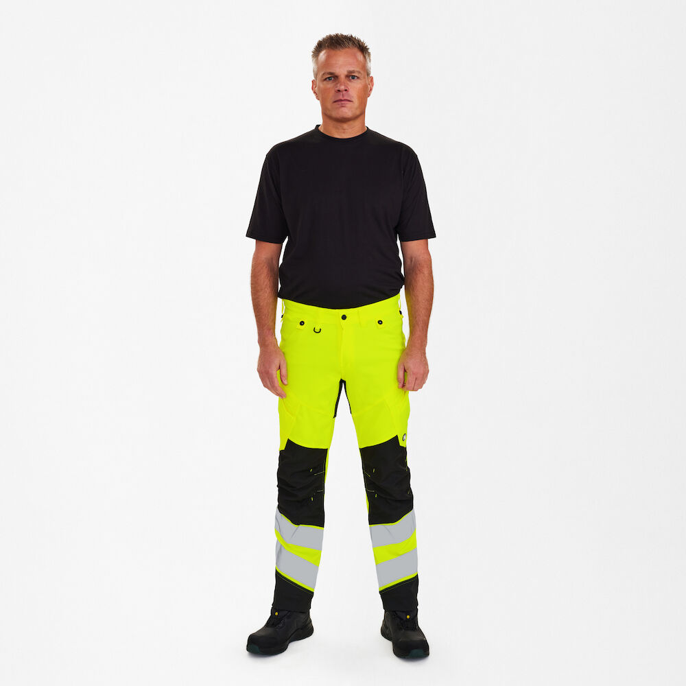ENGEL Safety 2544-314 Arbeitshose mit 2-Wege-Stretch in Gelb/Schwarz – Modellansicht