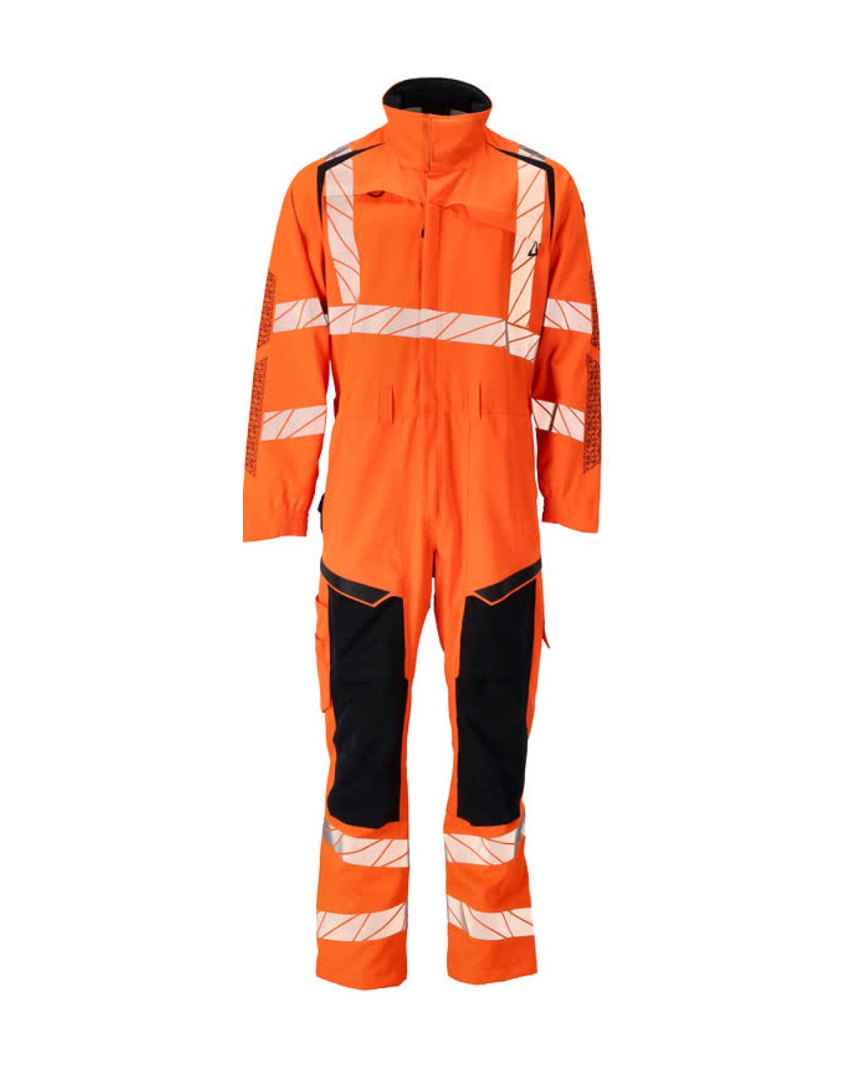 MASCOT Accelerate Safe Overall mit Knietaschen in Hi-Vis Orange/Schwarzblau – Vorderansicht