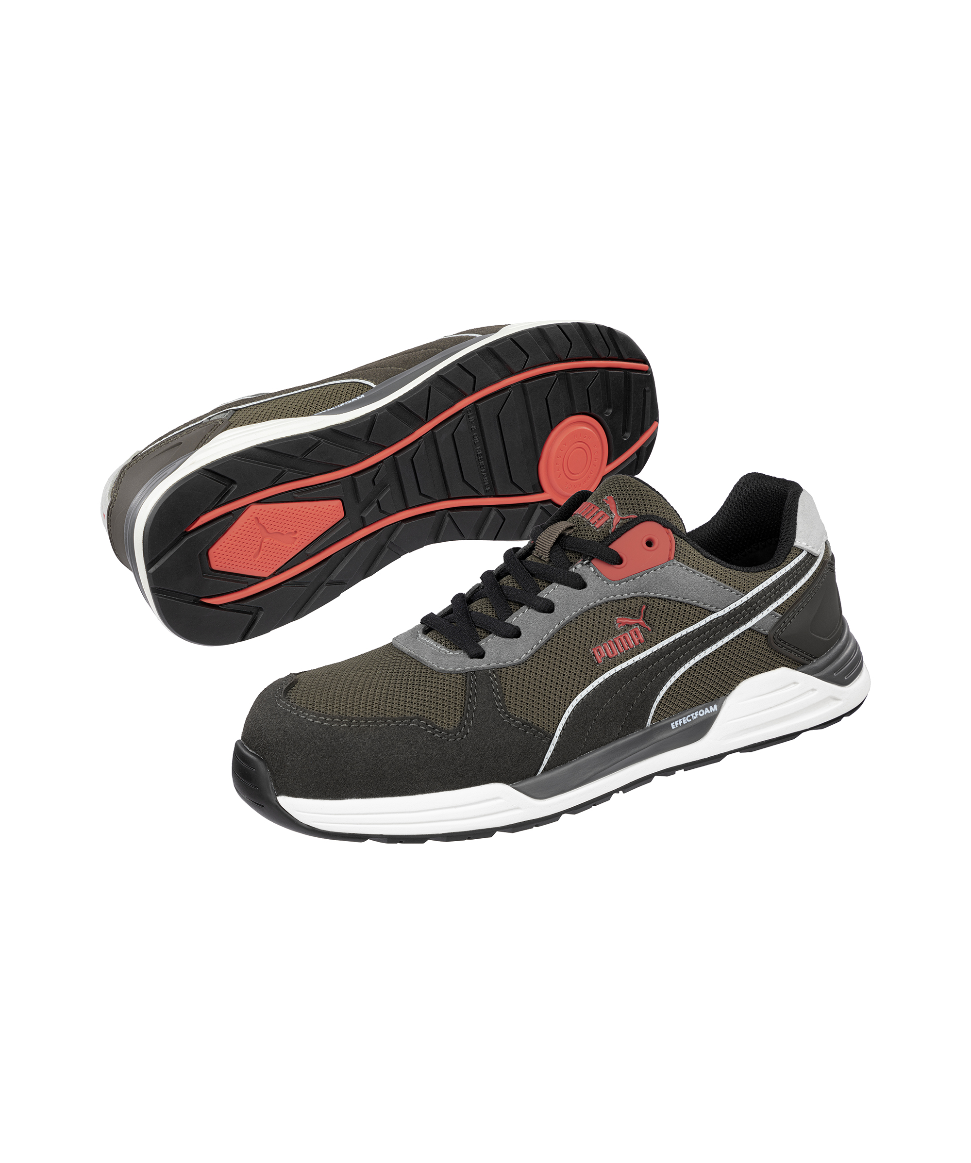 PUMA SAFETY Frontside Ivy Low S1PS in Grün/Schwarz – Vorderansicht