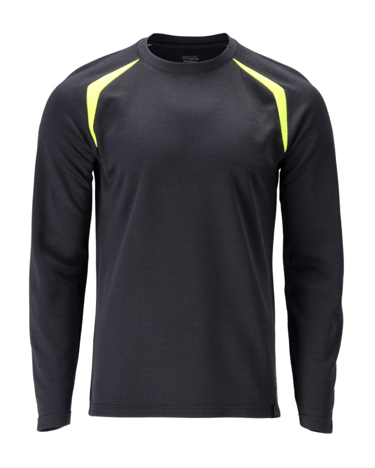 MASCOT Accelerate Multisafe Langarmshirt in Schwarzblau/Hi-Vis Gelb – Vorderansicht