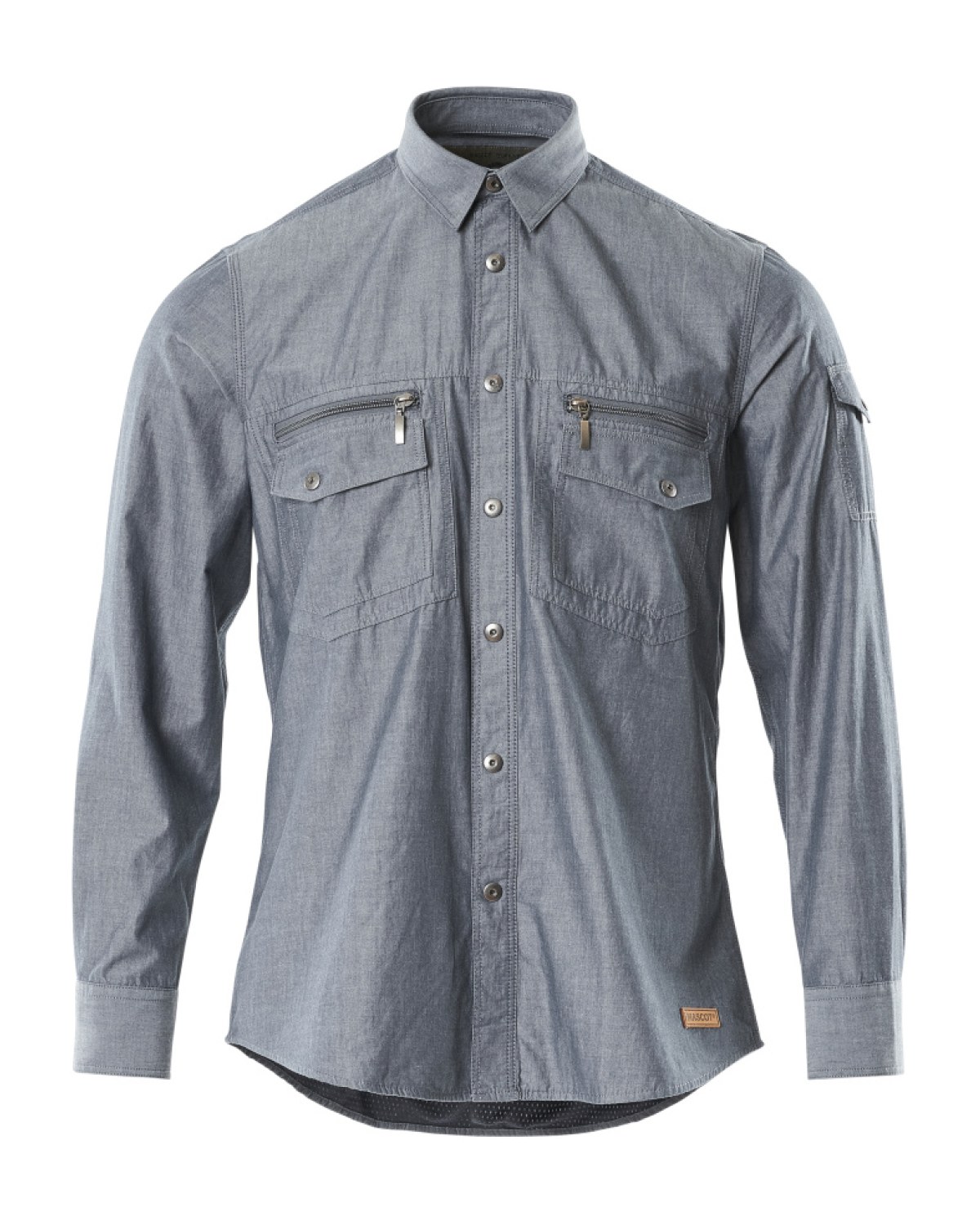 MASCOT Norwood Hemd in Gewaschener Dunkelblauer Denim – Vorderansicht