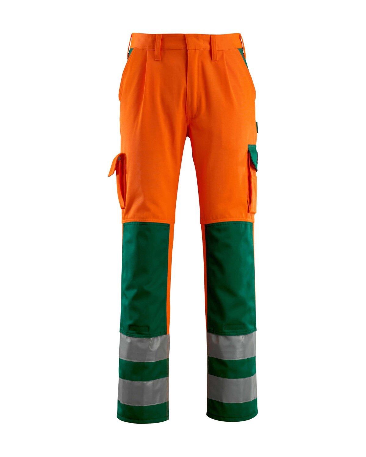 MASCOT Olinda Hose mit Knietaschen in Hi-Vis Orange/Grün – Vorderansicht