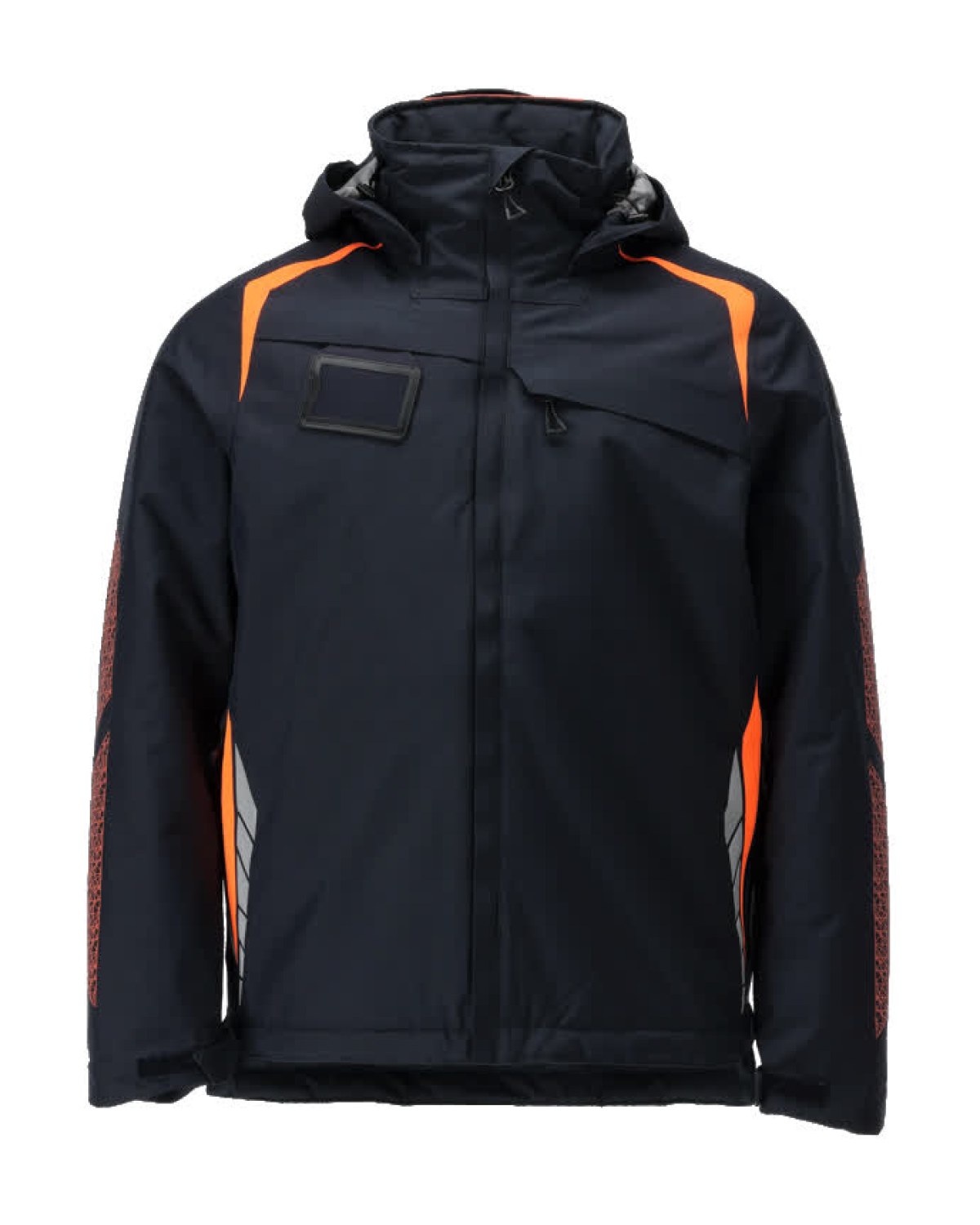 MASCOT Accelerate Safe Winterjacke in Schwarzblau/Hi-Vis Orange – Vorderansicht