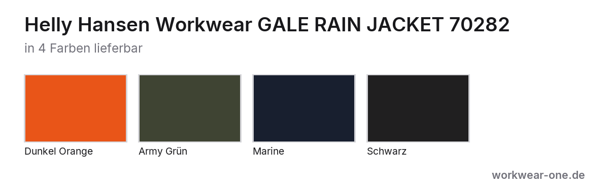 Helly Hansen Workwear GALE RAIN JACKET – Farbübersicht mit 4 Farben